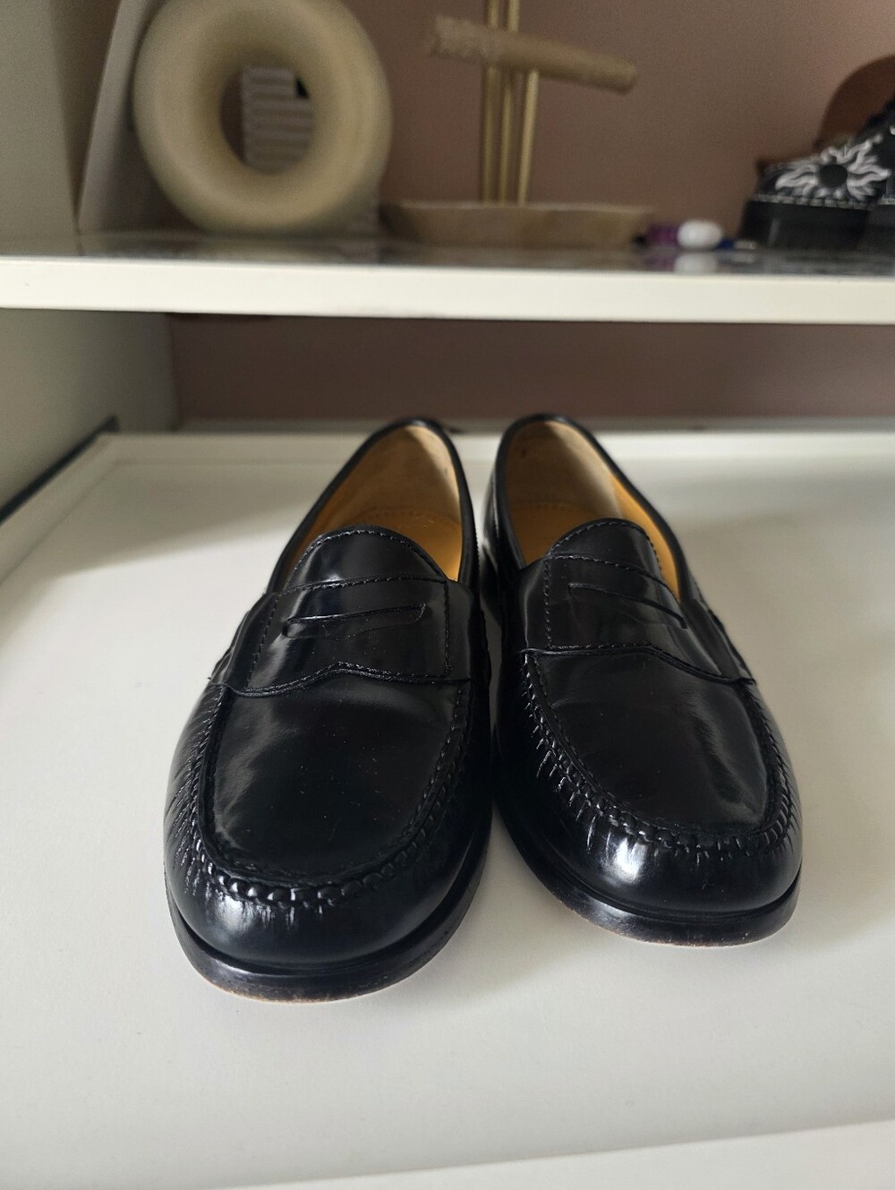 Cole Haan Black Leather Penny Loafers